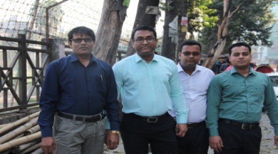 College secretary along with other staff at chuti Resort